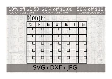 Cricut Template Calendar Svg Free