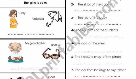 Possessive Apostrophes (Part 1) - ESL worksheet by Amna 107