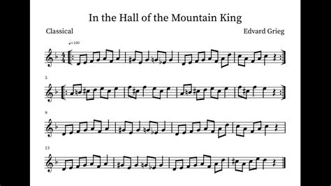 In The Hall Of The Mountain King Violinrecorder Sheet Music Play