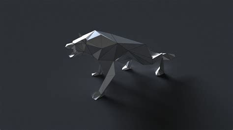 Vr Ar Ready Low Poly 3d Printer Model Wolf Cgtrader