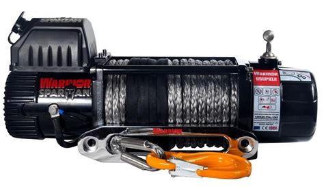 warrior spartan 12000 12volt winch with synthetic rope