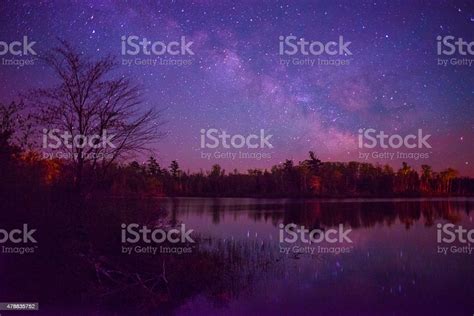 Milky Way Over A Wisconsin Lake Stock Photo Download Image Now 2015