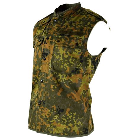 Original German Army Vest Zipped Flecktarn Camo Tactical Combat Bw Army Issue