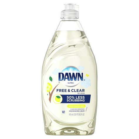 Dawn Free And Clear Liquid Dish Soap Lemon Scent 162 Fl Oz Walmart