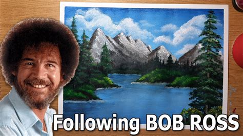Following Bob Ross Tutorial Painting With Acrylic For The Very First Time Youtube