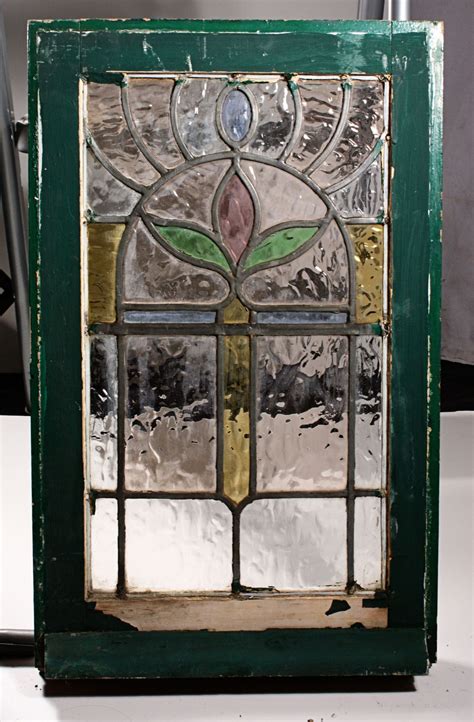 Gorgeous Antique Art Nouveau American Stained Glass Window Matching