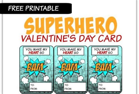 Free Printable Superhero Valentine Superhero Valentines Happy