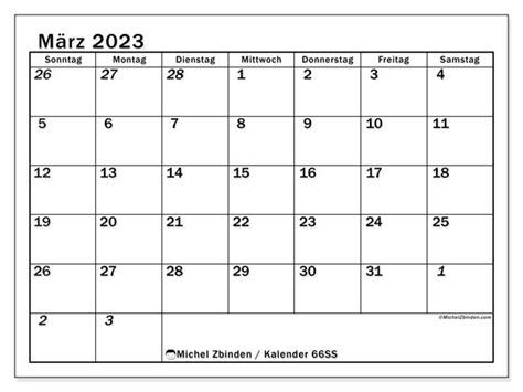 Kalender März 2023 Zum Ausdrucken “501ss” Michel Zbinden De