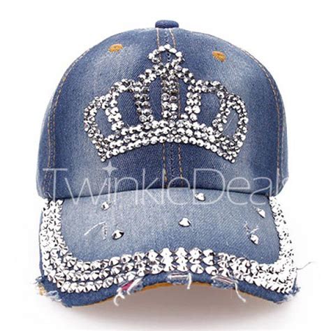 Chic Big Crown Shape And Rhinestones Embellished Baseball Cap For Women