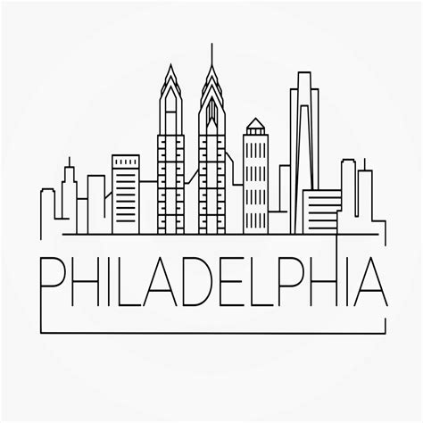 Philadelphia Skyline Svg Eps Dxf  Png File City Etsy