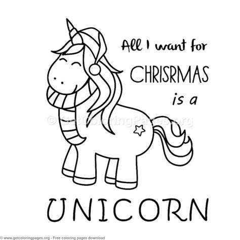 Free Printable Christmas Unicorn Coloring Pages At Coloring Page
