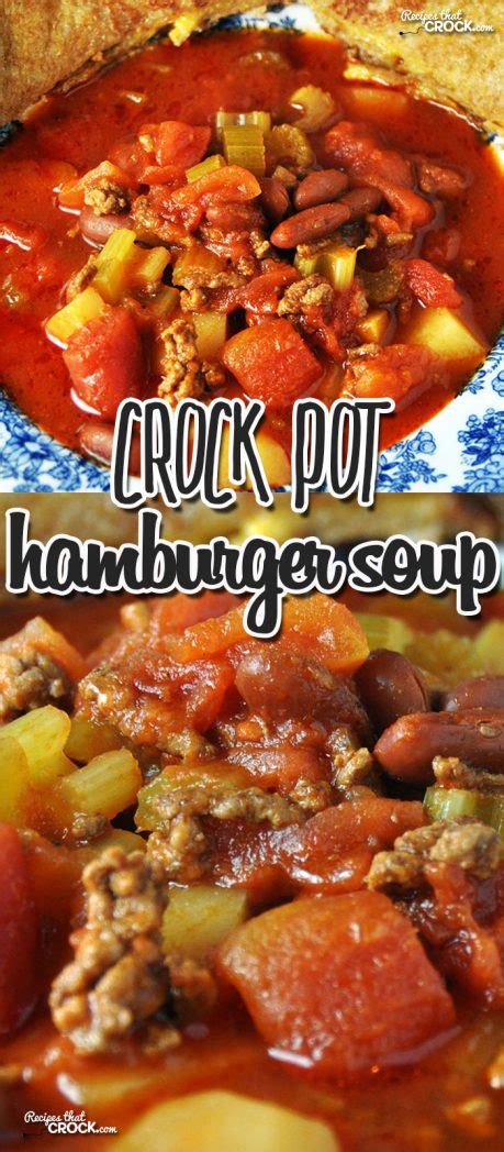 Do you abstain yourself from your favourite foods just because you have diabetes? Crock Pot Hamburger Soup - Recipes That Crock!