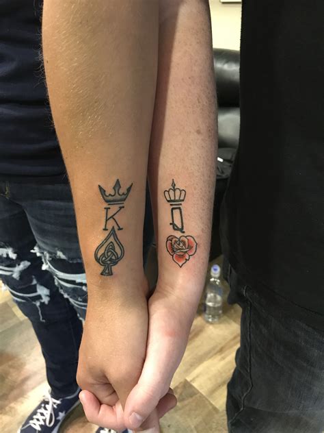 couple tattoo queen of hearts tattoo tattoos spade tattoo