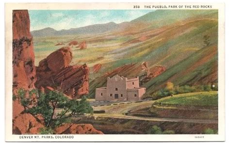 Denver Mtn Parks Colorado The Pueblo Park Of The Red Rocks Vintage