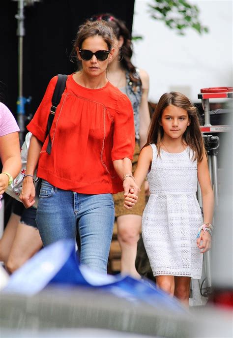katie holmes brings her daughter suri to the set of all we had on august 24 2015 suri cruise