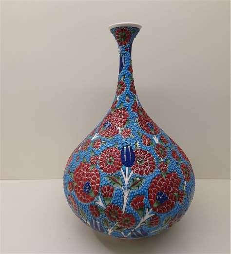 Turkish Pottery Art Vase Ottoman Vase Turkish Vase Ceramic Etsy