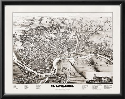 St Catharines Ontario Canada 1875 Vintage City Maps Restored City Maps