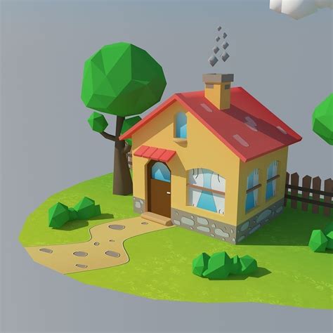 Low Poly House 3d Asset Vr Ar Ready Cgtrader