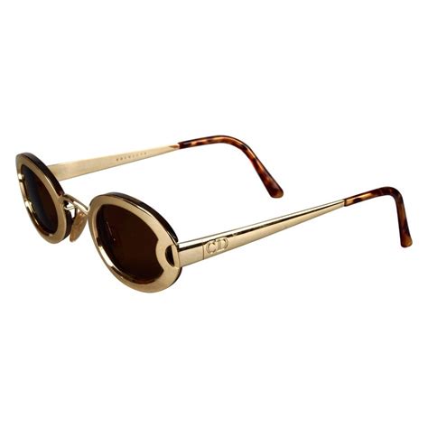 vintage 80s christian dior 2619 oversized gold tone glasses sunglasses frames a k a rich