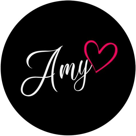Amy Name Handlettering Calligraphy Personalized Pink Heart