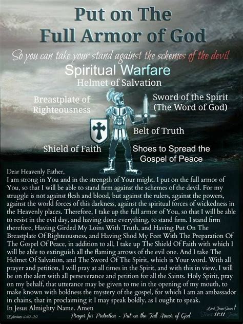 Prayer For Protection~ Ephesians 610 20 Spiritual Warfare Prayers