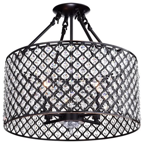 Drum Light Fixture With Crystals Shelly Lighting
