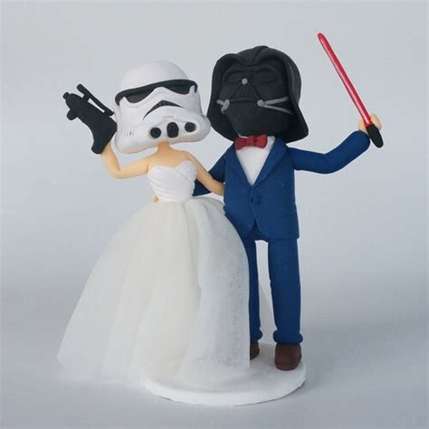Wedding Cake Topper Star War Wedding Couple Etsy
