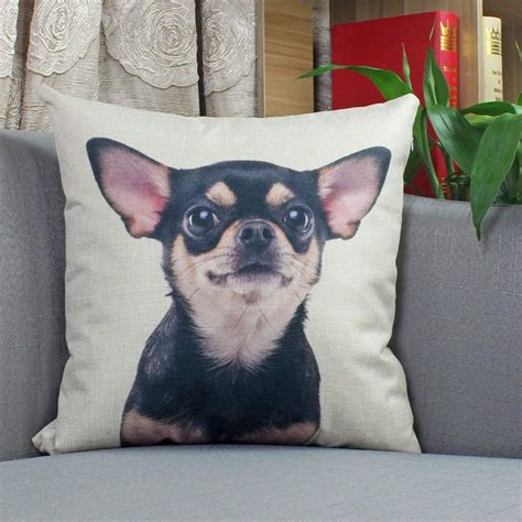 Fine luxury jumbo warm faux leather dog bed cushion pillow cover wash wipe clean. Chihuahua Dog Decorative Throw Pillow Covers Cotton Linen ...