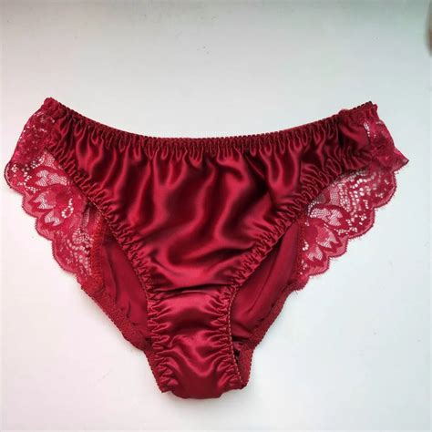 2019 new arrival 100 silk women s sexy lace panties seamless satin breathable panty hollow