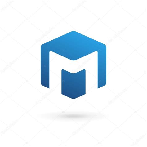 Letra M Cubo Logotipo Icono De Diseño De Elementos De Plantilla Stock