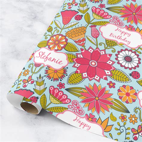 Wild Flowers Wrapping Paper Personalized Youcustomizeit