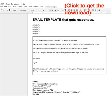 Email Template Google Docs