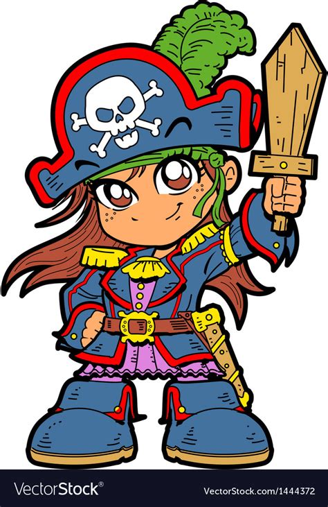 Cute Girl Pirate Royalty Free Vector Image Vectorstock
