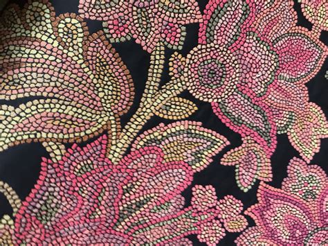 Swatch Designer Brocade Jacquard Fabric Black Floral Damask