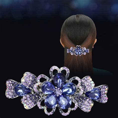 2 Crystal Flowers Hair Clips Rhinestone Flower Hair Clip 2023