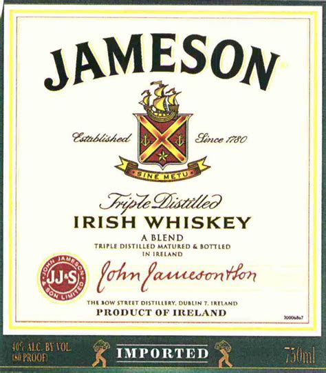 John Jameson Irish Whiskey 750ml Haskells