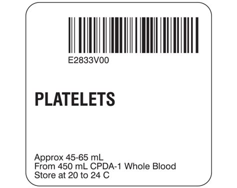 Platelet Isbt Labels Shamrock Labels