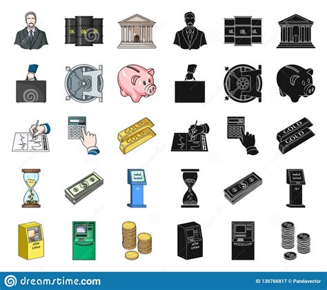 Money And Finance Cartoonblack Icons In Set Collection For Design
