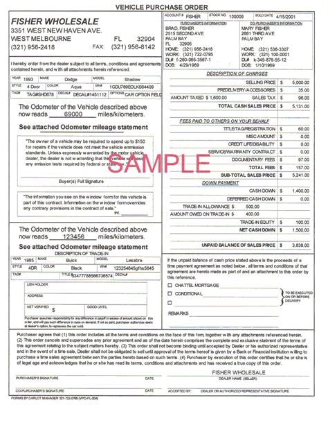 What Does A Car Buyers Order Look Like Chance Laplante