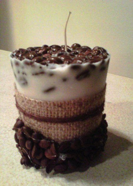 Carved candle diy safe led carved candles, coastal living rooms decor, beach house decor ideas. my homemade coffee candle. ingredients: cappuccino-scented wax, coffee beans, waxed wick, burlap ...