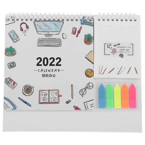 Hemoton 2022 Desktop Calendar Flower Standing Flip Stand Up Calendar