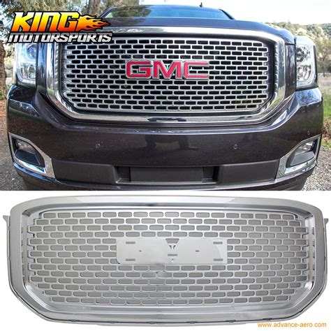 For 2015 2016 Gmc Yukon Xl Mesh Denali Style Front Grille Grill Abs