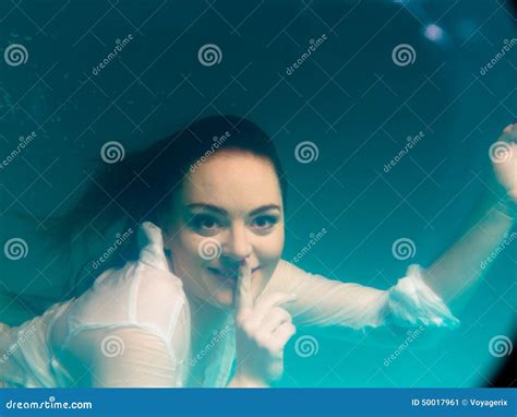 Underwater Girl Wearing Bikini In Swimming Pool Stock Image Image Of