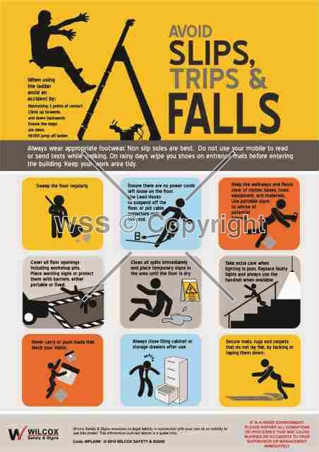 Avoid Slips Trips And Falls Sign Border Lifting And Safety Pty Ltd