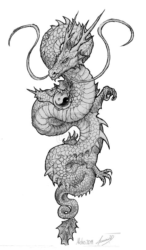 Chinese Dragon Drawing Tattoo Clip Art Library
