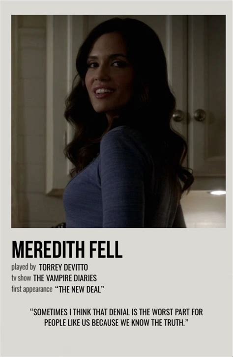 Minimal Polaroid Character Poster For Meredith Fell From The Vampire