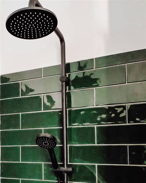 Dark Green Tile Black Subway Tiles Subway Tiles Bathroom Shower