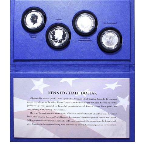 2014 P D S W Kennedy 50th Anniversary 4 Coin Set 90 Silver Half