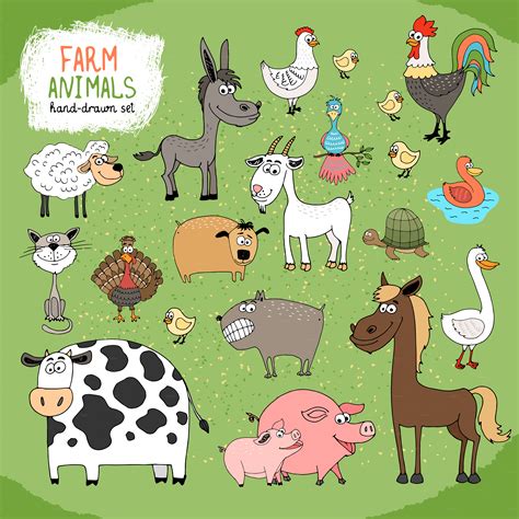 Set Of Hand Drawn Farm Animals ~ Illustrations On Creative Market