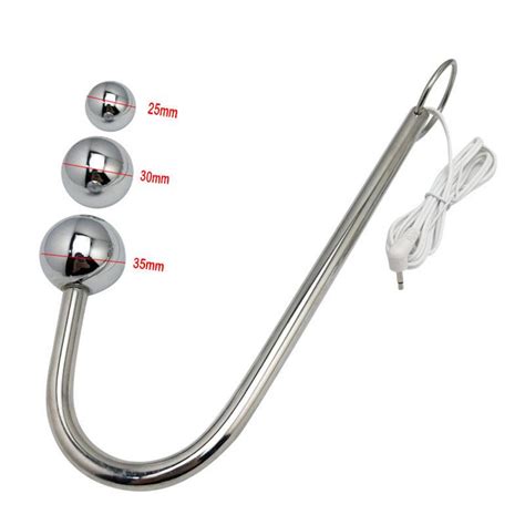 Stainless Steel Anal Hook Electro Shock Butt Plug Anal Electro